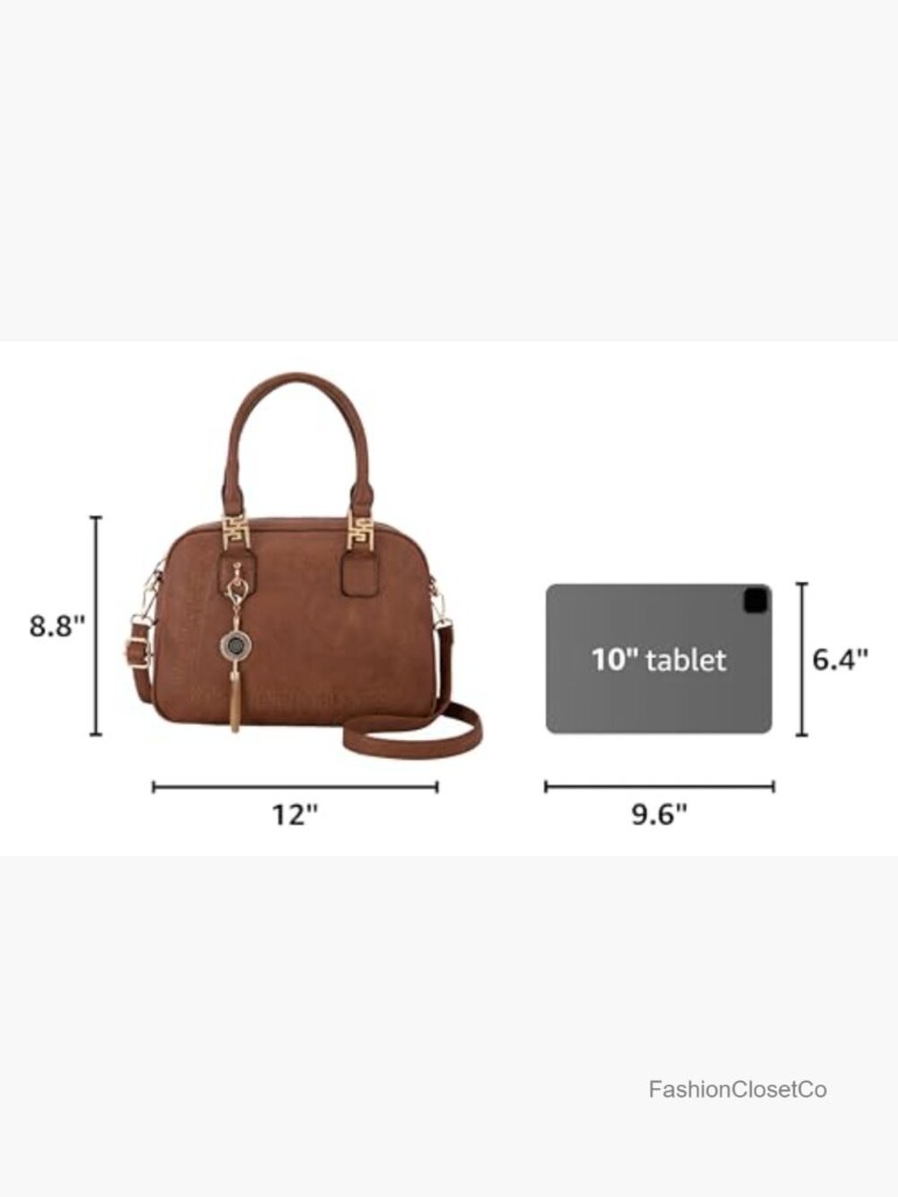 Small Crossbody Satchel Handbag with Detachable Strap Vegan Leather - Picture 3 of 7